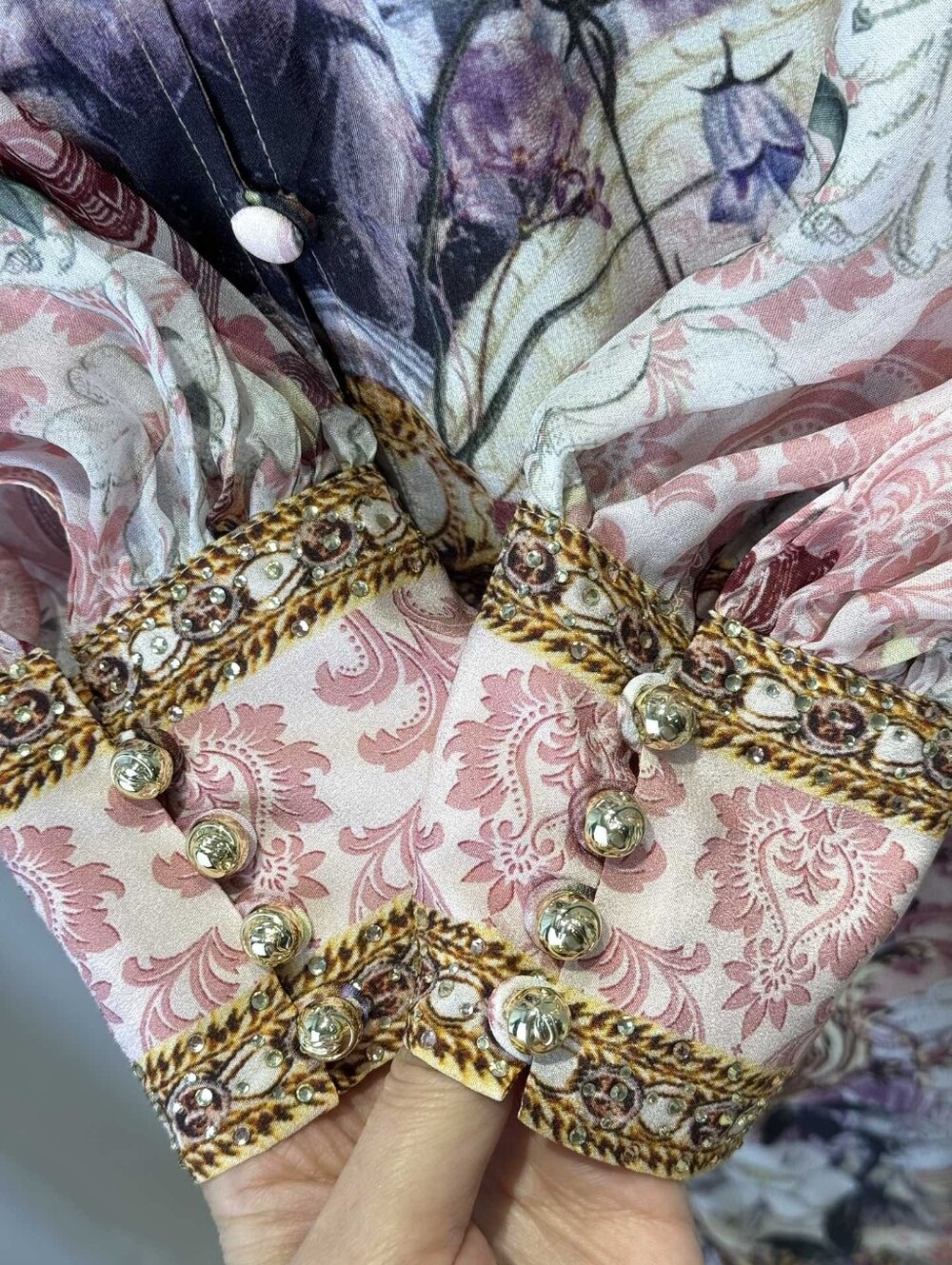 Camilla shaped waistband dress with gathered sleeves In Kissed By The Prince - Picture 14 of 16